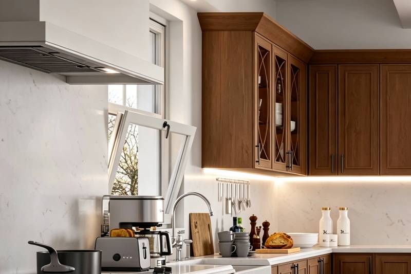 Kitchen storage with oak cabinets Kitchen storage with oak cabinets