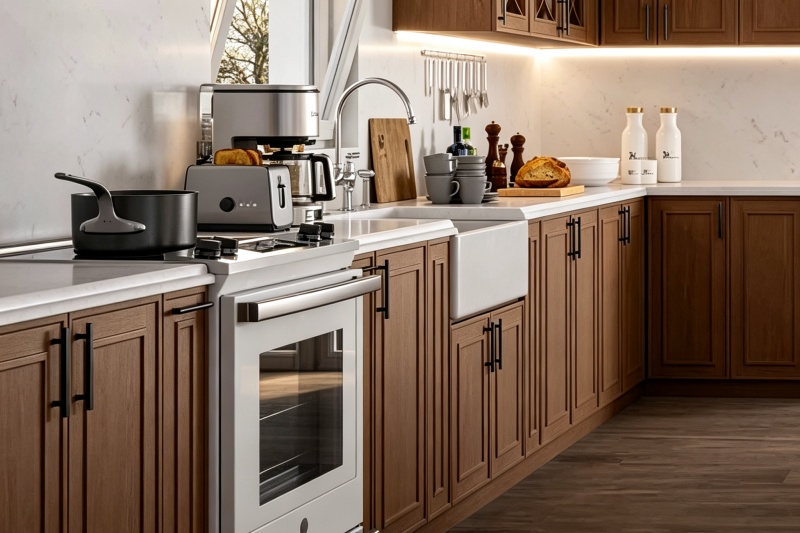 Deep Mocha Oak Wood Kitchen Units Deep Mocha Oak Wood Kitchen Units