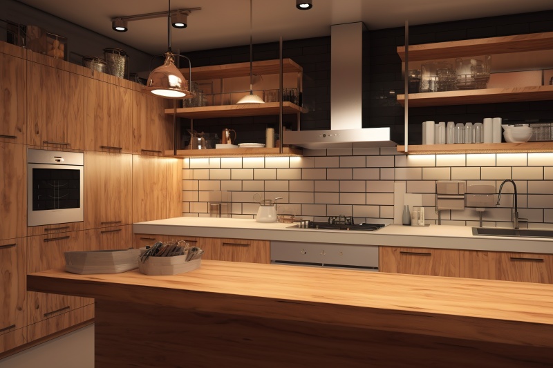 Golden travertine countertops and dark wood cabinets Golden travertine countertops and dark wood cabinets