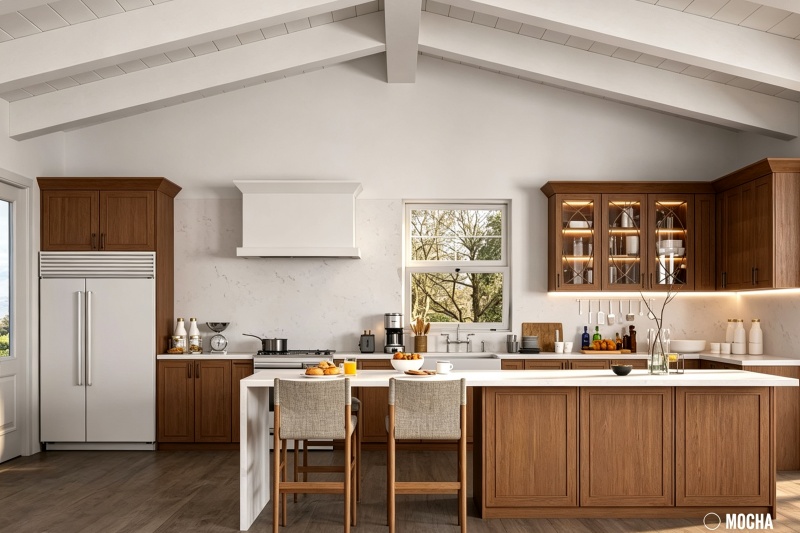 Harmonizing countertop hues with dark wood cabinets Harmonizing countertop hues with dark wood cabinets